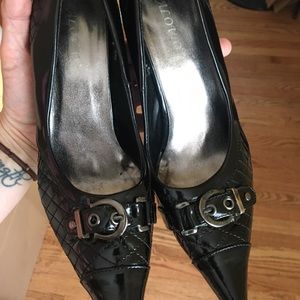 Black pointed heels